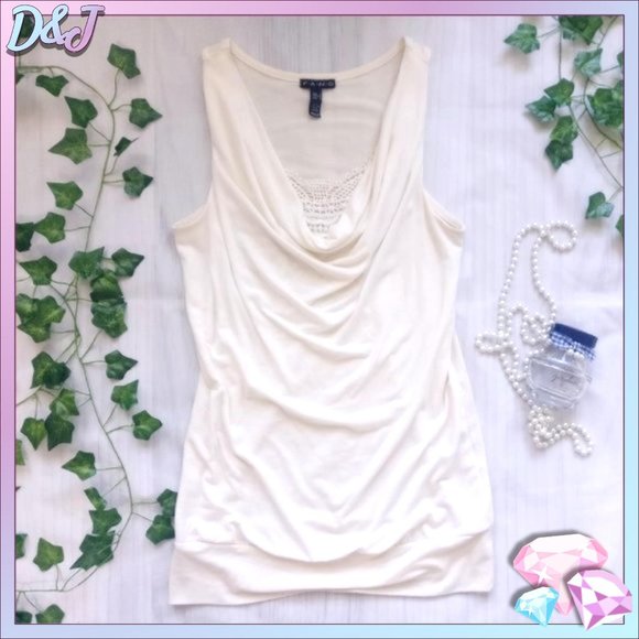 FANG Tops - 💎✨ Cream Cowl Neck Tank